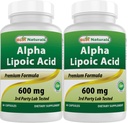 Best Naturals Alpha Lipoic Acid 600 mg 60 Capsules - ALA 强力抗氧化剂(60 Counter of 2)