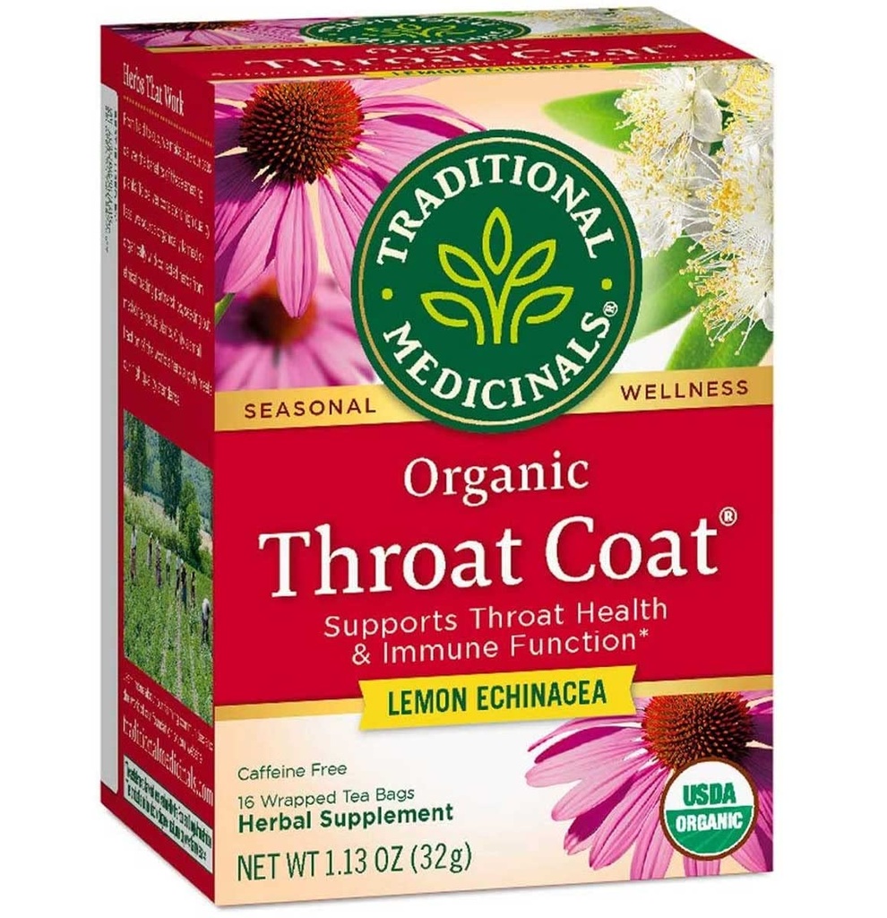 传统药材 有机喉衣 柠檬 Echinacea 草药茶,支持喉科健康(16 Counter of 2)
