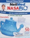 NeilMed Nasaflo 陶瓷 Neti Pot, 50 计数(包装可能有所不同)