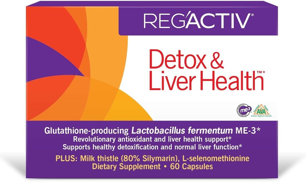 REG'ACTIV 解毒和肝脏健康,60个卡普尔,配有Glutathione生产乳酸乳糖