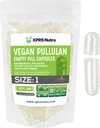 XPRS Nutra 大小 1 Pullulan 空瓶盖 - 100 Counter Clean Label Plantules 清空 Vegan 瓶盖 - Premium 蔬菜药丸 - Do-It - Yourself 蔬菜瓶盖填充