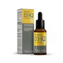 TALYA维生素D3 & K2 + 液化维生素D3 配有K2 Drops + 1000 IU + 免疫支持 - 帮助支持坚固的骨骼与健康心 → 非GMO → Vegan → 60 services, 0.34 f.oz