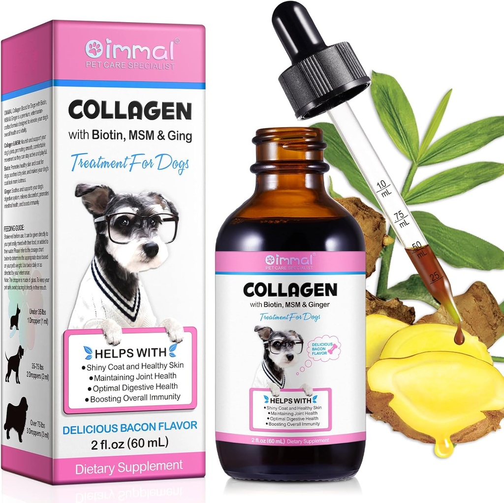 用于狗的Collagen,用于狗的液体Collagen,用于狗的液体Collagen Drops,用于生物锡的Collagen,用于狗的MSM和Ginger处理,用于狗的皮肤和煤炭补充物,用于狗的液体Collagen 60ml
