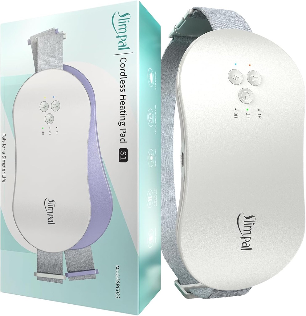 Slimpal Portable Heating Pad for Propertime Cramps,电动无衬衫加热 Pad for Menstrual Cramps Relief, 3 Timer Auto Off Setting, 戴着热的帕德带礼物给她的女妻碧姬