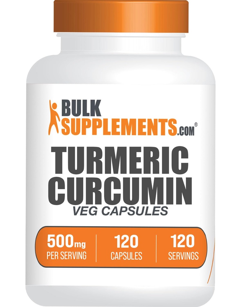 Bulk Assupports.com 涡轮500mg 提取卡普尔 - Curcumin 补编 Turmeric Curcumin - Gluten Free,120 Veg Capsules (Pack of 1)