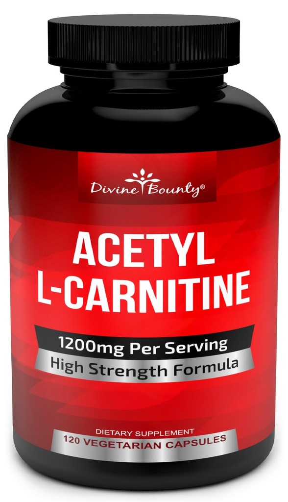 Divine Bounty Acetyl L-Carnitine Capsules 1200 mg Per service - L Carnitine 补充 120 蔬菜 Capsules