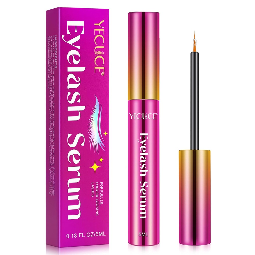 Lash Serum, 5ML Lash Serum for Earlash Growth, Premium Erelash Growth Serum for Longer, Fuller, 和Thicker Lashes, Boost Lash Growth Serum: 释放大自然的力量,让Lashes消化
