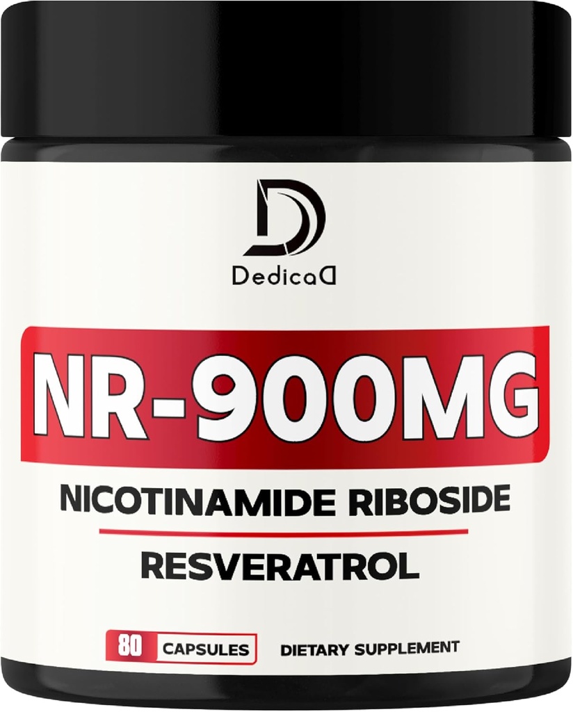 NAD Nicotinamide Riboside Resveratrol 900mg Plus Resveratrol 100MG - 细胞生产和恢复,老化井,整体生命力 - 80卡普尔
