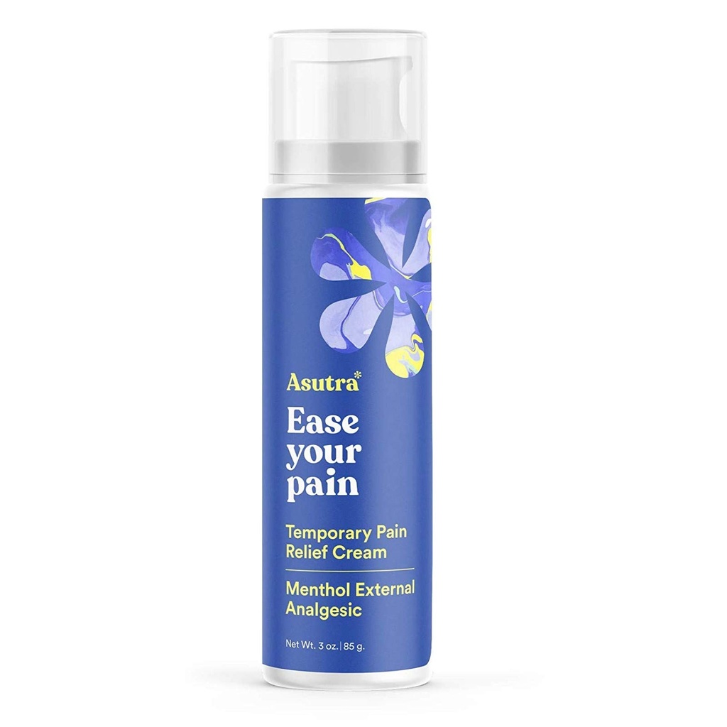 ASUTRA Relief Cream, 3 oz - 冷却感应, 肌肉不适和疼痛暂时缓解,4% Menthol, Arnica Montana, 和二甲基硫酮(MSM)