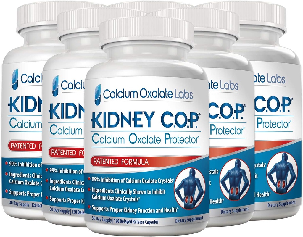 KIDNEY C.O.P. Oxalate钙保护器 120 Capsules, 肾支持Oxalate Crystals, 帮助停止重现石块, 更强大的香卡·皮德拉断石器补充剂, 6 Pack
