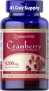 清教徒的"骄傲精华" Cranberry水果集中84毫克(4200毫克当量),维生素C和E, 免疫系统支持的饮食补充,4个月供应,250快速释放软胶