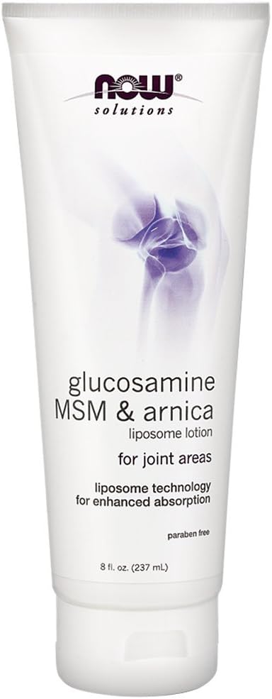 Now Glucosamine, MSM & Arnica Liposome Lotion, 8-Ounce (Pack of 2) (英语).