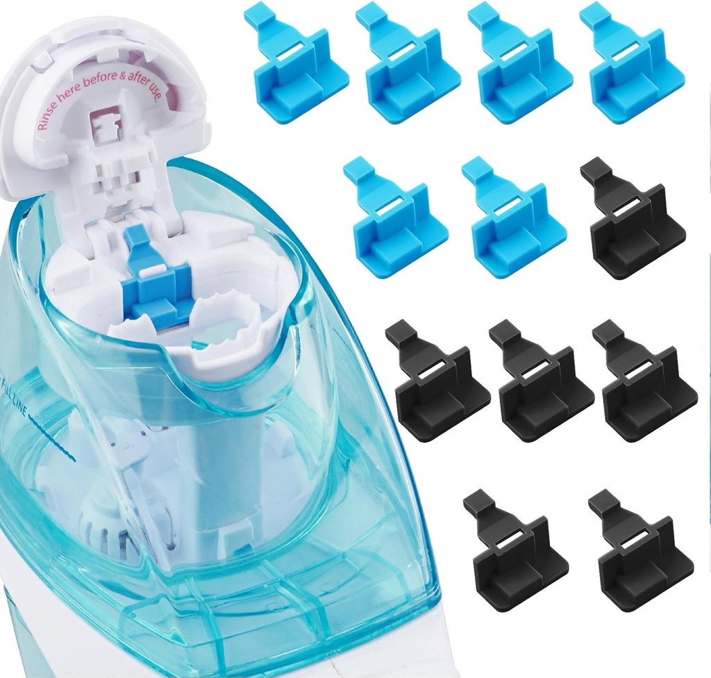 硅酮盐水瓶子草补注附着物 与Navalage Nasal Care Nasal灌溉系统兼容 - 为易操作(6个黑+6个蓝),节盐水舱