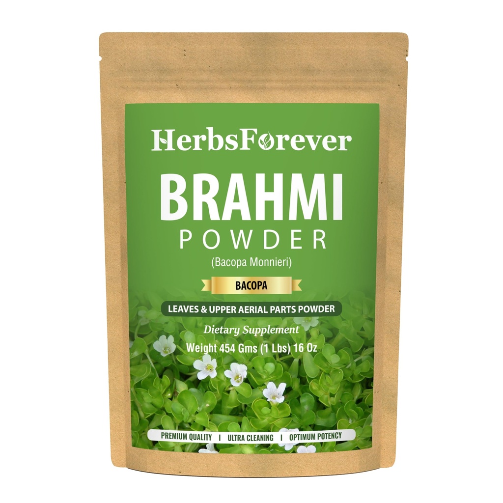 草药Forever Brahmi Powder I 100%纯巴科帕 Monnieri I 天然草药补充剂 — 非GMO, Vegan, Gluten-Free I 支持健康 — Premium Quality 454 GMS