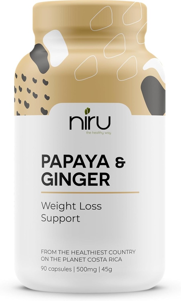 木瓜姜(Papaya Ginger de Costa Rica) - 尼鲁生命. 蓝区木瓜姜(原变种). 单源木瓜种子和姜根混合. 消化支持,Detox, & Demobolism boost. 90ct. 500mg Caps.