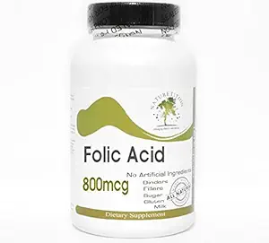叶酸800mcg ~ 200 capsules - 无添加剂 ~ 自然补充剂