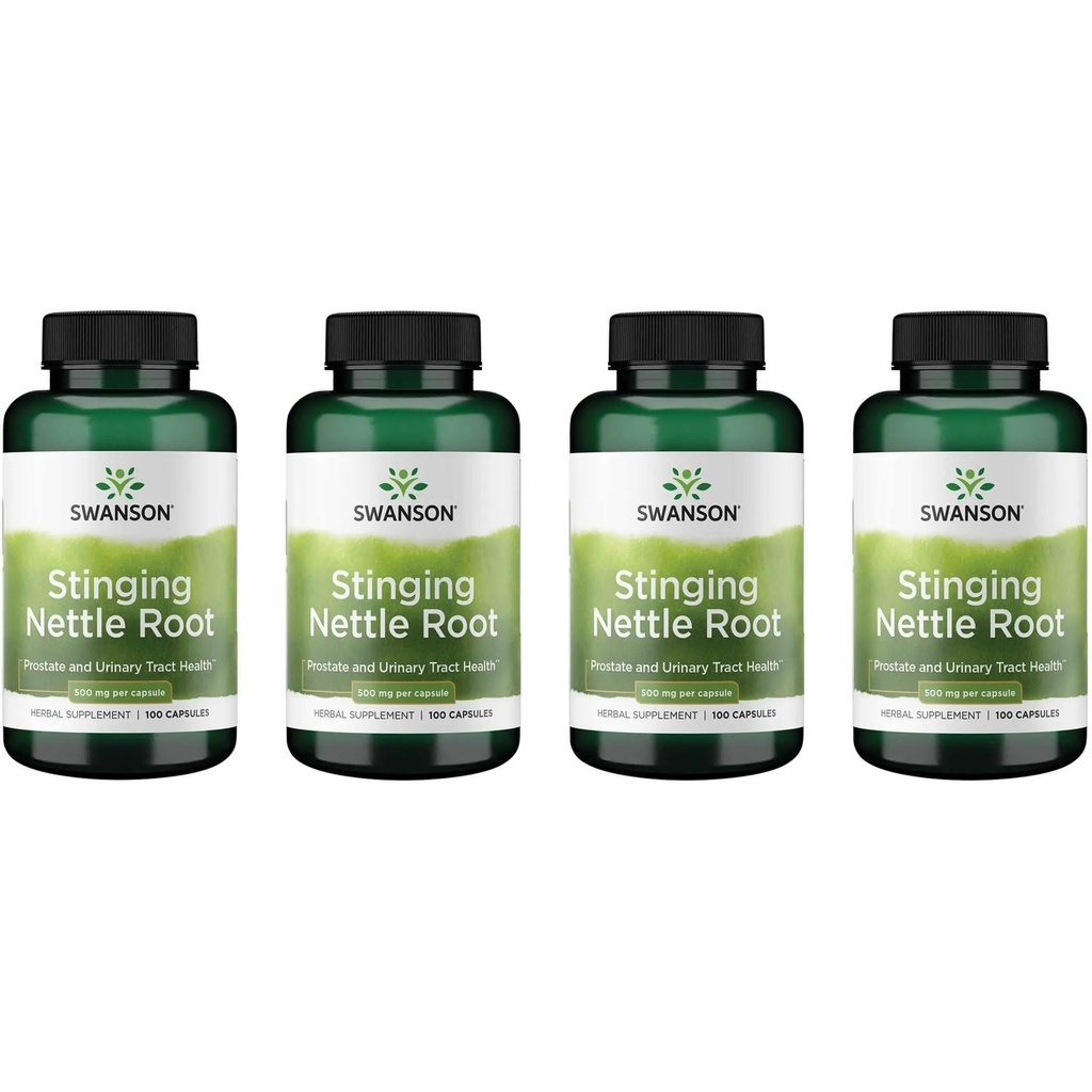 Swanson Stinging Nettle Root (Urtica Dioica) - 草药补充剂 - (100 Capsules, 500毫克)(4包)