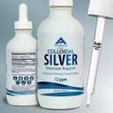 Nano Colloidal Silver for Imune Support, 12 PPM Deionized Silver, 4 Oz玻璃瓶与测量滴水器, 24种服务