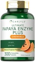 Carlyle Papaya Enzyme Chewable Tables QQ Vegetarian, Non-GMO, Gluten Free Formula QQ 热带火药