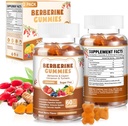120 伯伯林伯爵抽取 Gummys 2000mg 天然有机柏柏林抽取 HCI 补充 Ceylon Cinnamon Turmeric 供男性使用 支持消化性免疫系统 混合贝里 Flavor