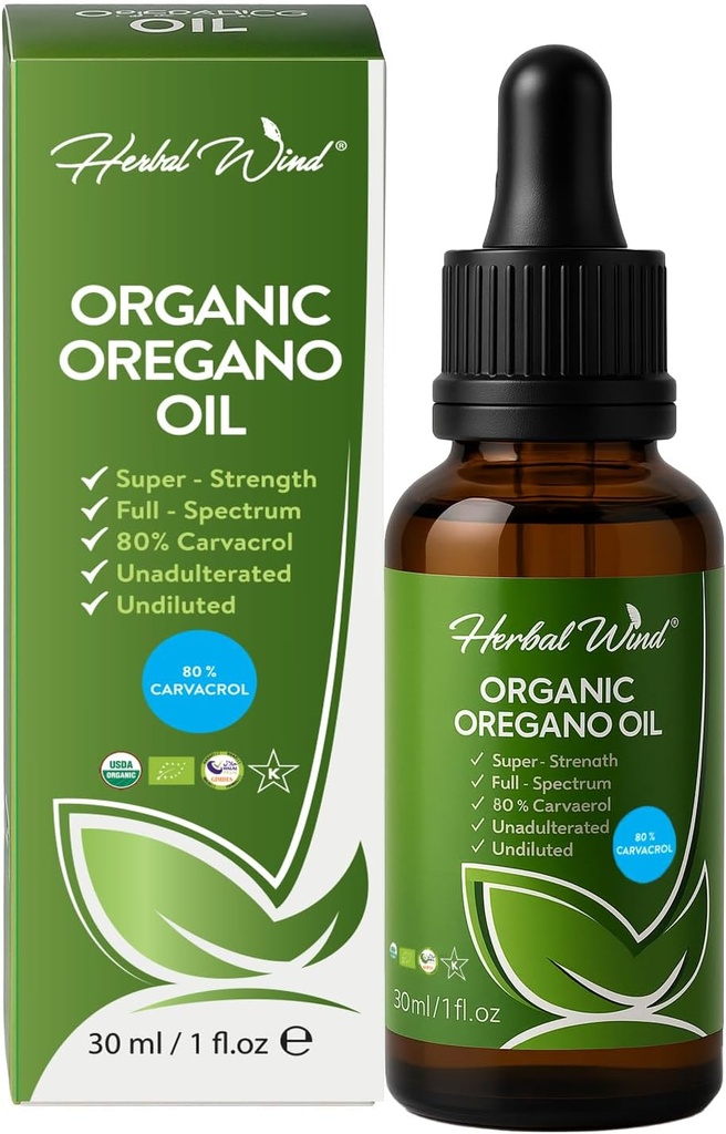 Oregano Oil - 1 Fl Oz (30ml), 80% Carvacrol USDA Oregano Operano Oil Liquid Drops, 集中厂基,非GMO,草药补充剂