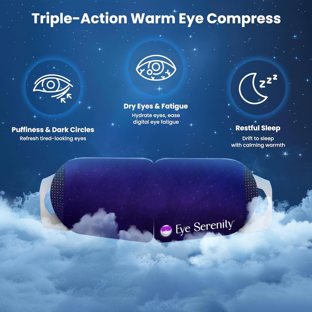 蒸汽眼罩自热压缩干燥眼,快速解冻 Stye,Puffy敏感眼 - Moist Heat Mask for Sleep, 15 pack