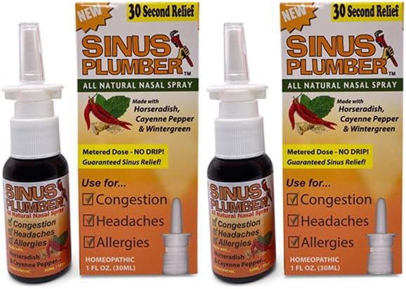 Sinus Plumber 热辣椒 鼻涕消化过敏救济 - 2瓶协议