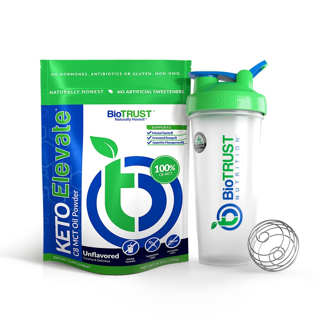 Keto Elevate Pure C8 MCT 油粉(不易味) BlenderBottle Bundle