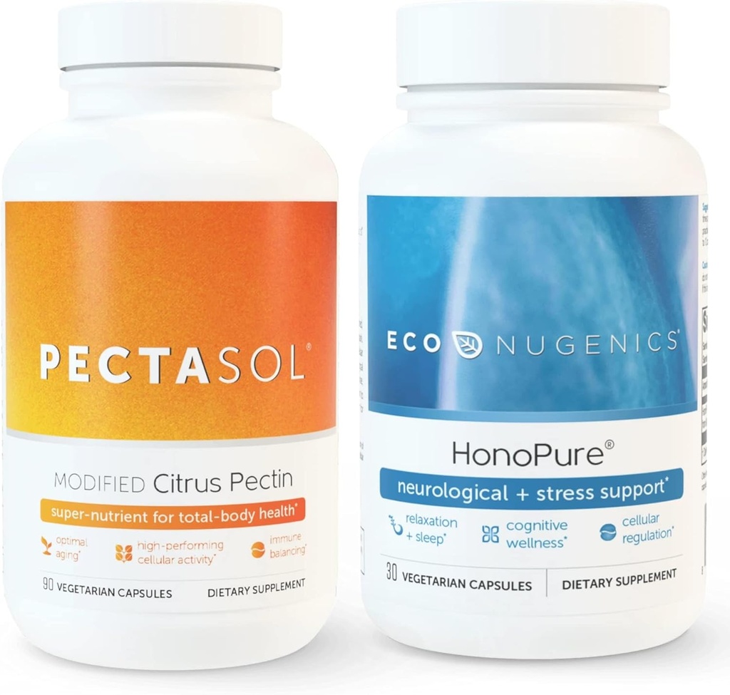 Eco Nugenics 绝缘细胞健康与免疫支持 包装 |-HonoPure - Magnolia Bark 提取 30 Capsules | PectaSol-C 改型 Citrus Pectin, 90 Capsules Bundle