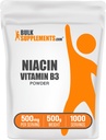 Bulk Assupports.com 尼亚金粉 - 维生素B3 补充剂 尼亚金500mg - 尼亚金Flush 尼亚金与Flushing - 格卢滕自由,每服500mg 尼亚金,500g(1.1磅)(一包)
