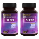 BioEmblem 天然睡眠援助 成人与梅拉托宁,瓦莱里安根,Suntheanine & More QQ健康睡眠补充 草药睡眠药片 60 Capsules, 2 Pack