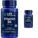生命延长 维生素B6 250毫克,100 蔬菜 Capsules & Folate & Vitamin B12,蔬菜 Capsules, White, 90 Counter