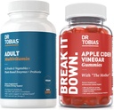 Tobias Dr. Adult Multivamin & Apple Cider Vinegar Gummys, 支持能源,豁免和古特健康,有42种水果和蔬菜+ Probiotics, Cludes The Mother, Folate, B12