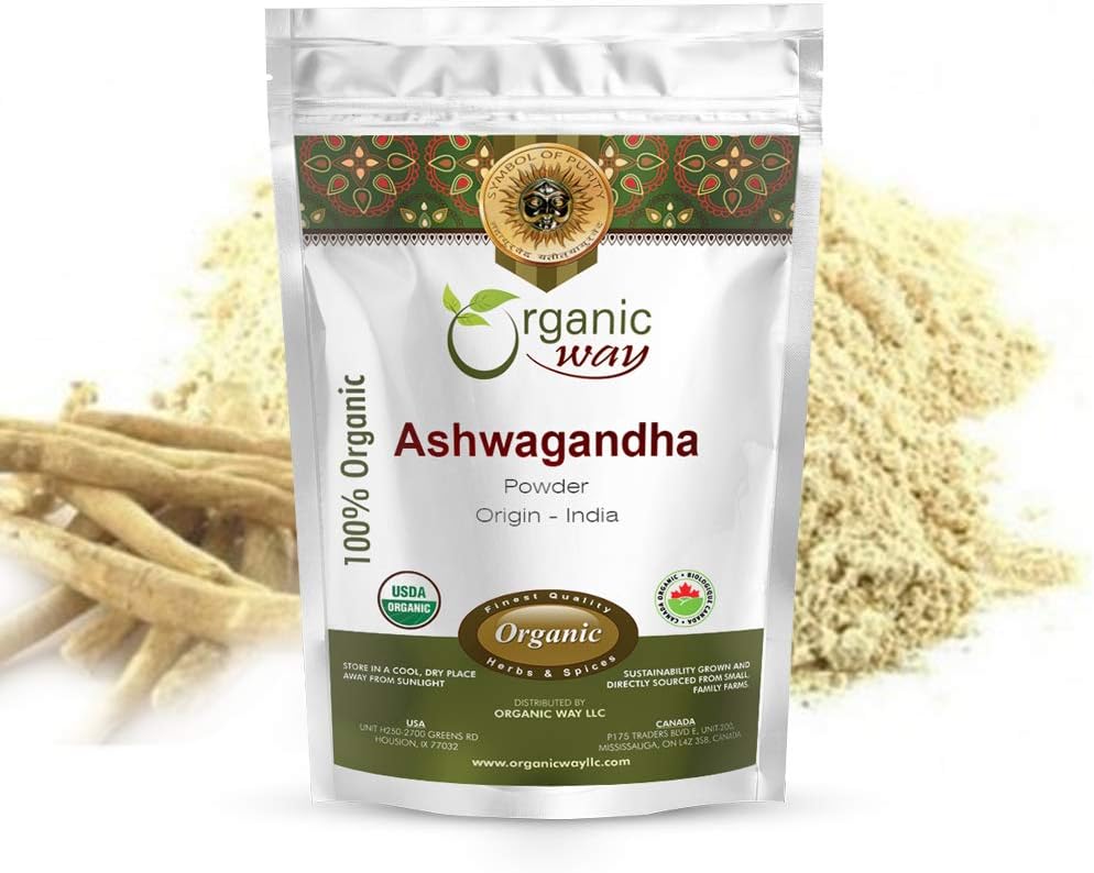Ashwagandha 根粉(Visania somnifera) - 有机和科舍认证 | Vegan | Non GMO & Gluten Free | UDA 认证 | 原产地 - 印度 (1Lbs / 16Oz)