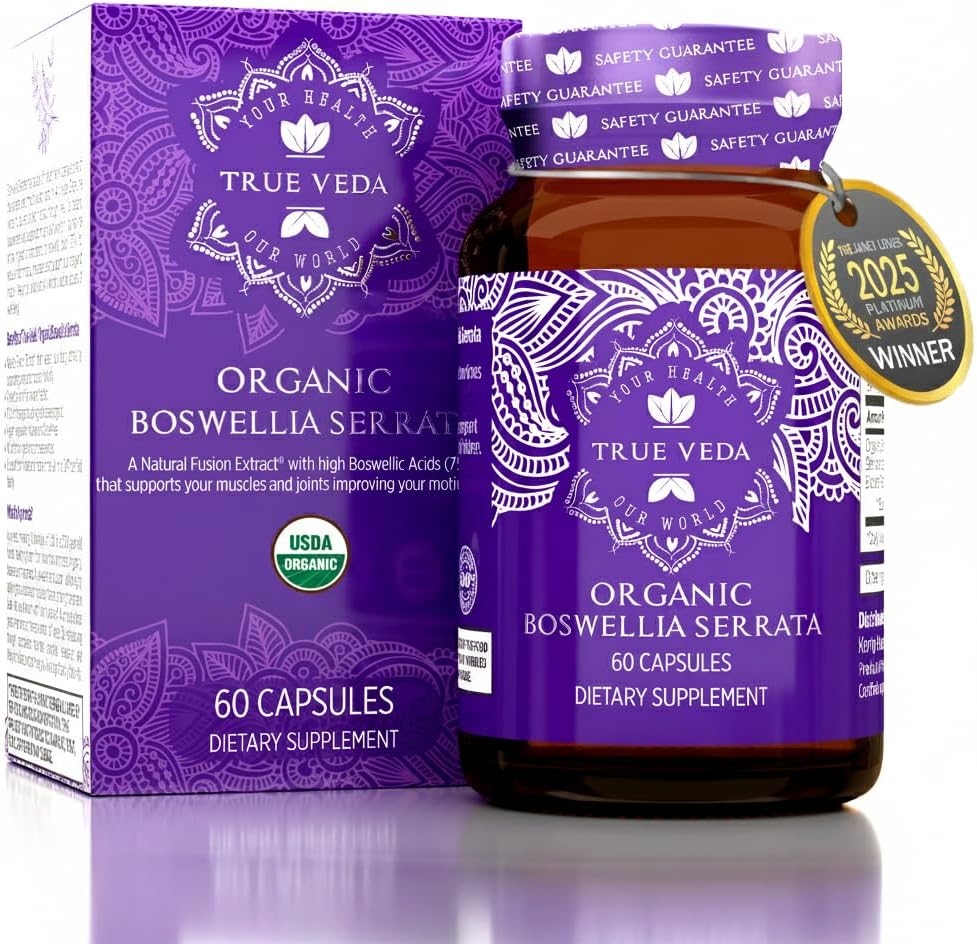 有机Boswellia 提取卡普苏莱斯 - Boswellia Serrata 提取卡普苏莱斯 → UDA 有机补充 → 5:1 提取卡普苏莱斯 最大强度 75% Boswellic酸 → Boswellia Complex → 60 Vegan Boswellia Capsules