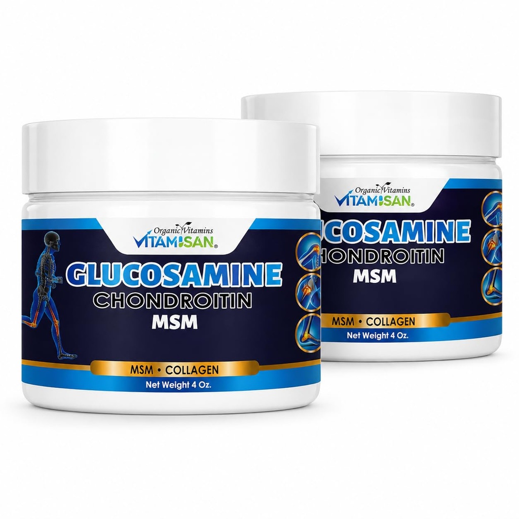 VITAMISAN Glucosamine Chondroitin MSM Collagen和Arnica Cream 4 OZ 2 包装