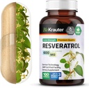 BIO KRAUTER Resveratrol 补充 Capsules 600 mg - 100 mg - 天然抗氧化剂 来源 - 98%纯转录Resveratrol 粉剂 - Vegan