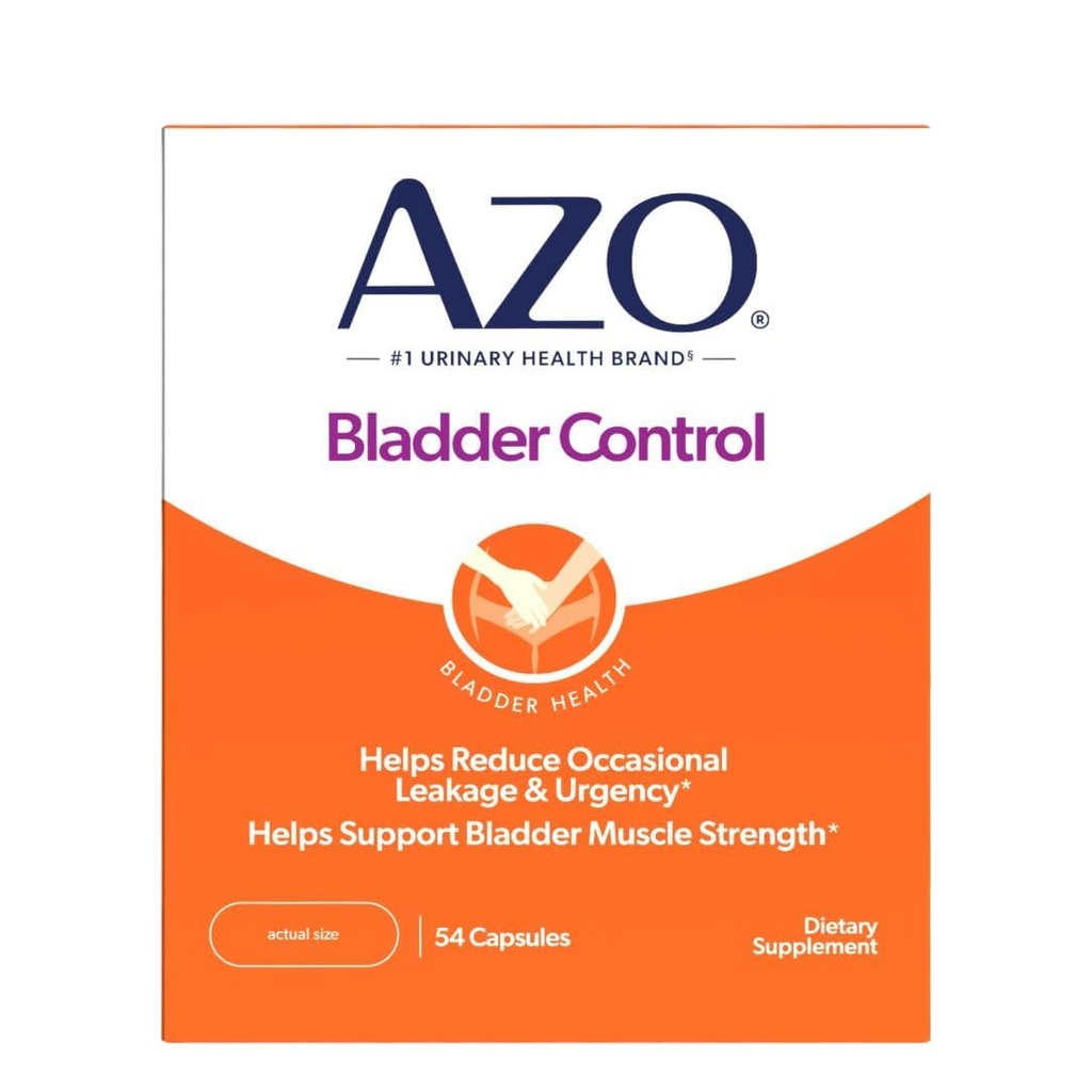 AZO Bladder Control with Go-Less Daily Supplement QQ 帮助减少偶然的急迫性 * 帮助减少因笑、打喷嚏和锻炼而偶发的渗漏 QQ 54 伯爵 Capsules