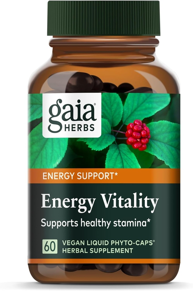 Gaia Herbs 能源生命力 -- -- 维持健康能源和压力水平的能源支助补编 -- -- 与Ginkgo、Ginseng、Green Tea和Nettle* -- -- 60 Vegan液态植物卡普尔(20日供应)