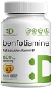 Benfotiamine 600mg Per Service, 180 Veggie Capsules (300mg Per Cap) – Fat Soluble Vitamin B1 Thiamine 补充 – 第3党测试, Vegan, 非GMO, Gluten Free