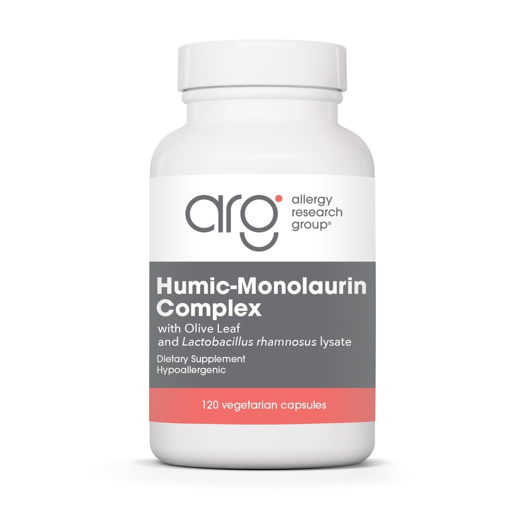 过敏性研究小组 Humic-Monolaurin Complex - Immune系统支持,Humic Acid Suppers,配有 橄榄叶,蔬菜卡普勒斯 - 120 Counter