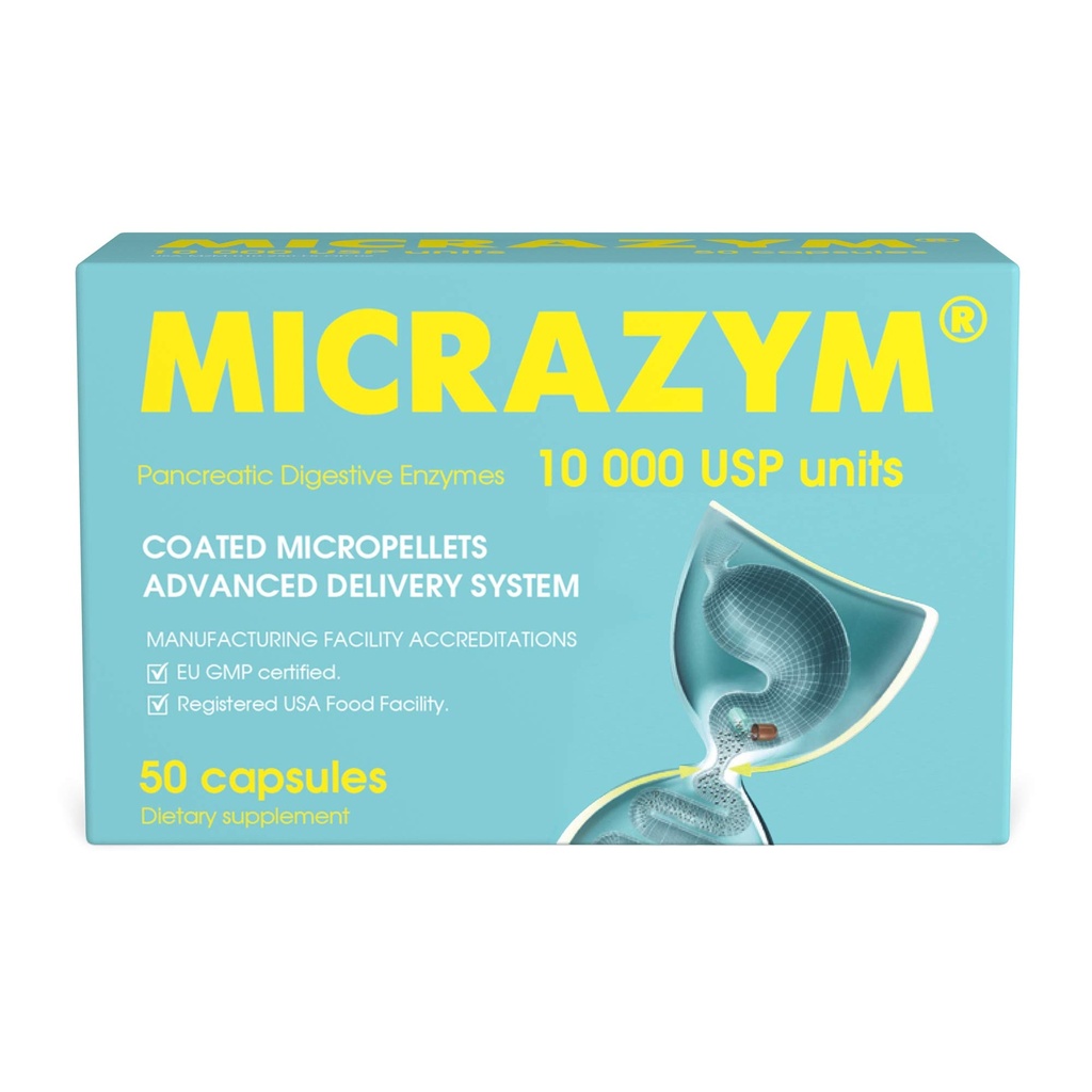 AVVA Pharmç Pancreatic Enzymes - 10,000 USP 有效的Pancreatic Enzyme 补充 - 消化酶 消化酶 - 50 带有Amylase, Lipase和Protease的快速活化胶囊