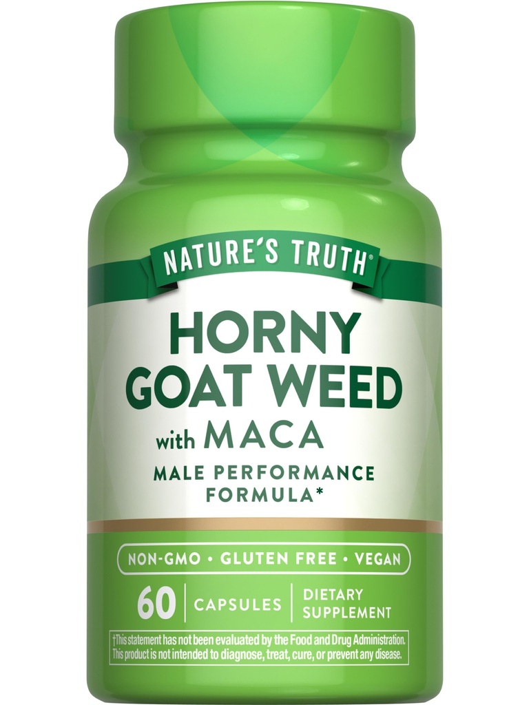 Nature's Truth Horny Goat Weed with Maca QQ 60 Powder Capsules Capsules QQ Vegan, Non-GMO 和 Gluten Free Supplement 的真黄蜂山羊杂草 与麦卡 QQ60 粉末抽查 维加文,Non-GMO 和 Gluten 免费补充