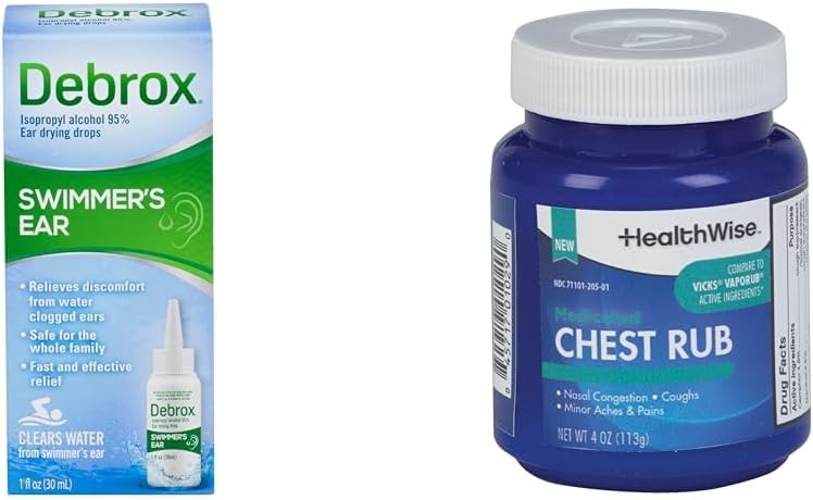 德布罗克斯·斯沃默的耳滴, 1 Fl Oz和HealthWise Mediced Chest Rub, 4 oz. 套装