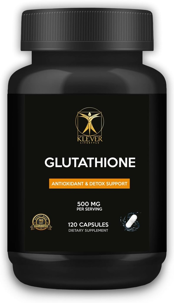 Klever Lifetyle QQ Glutathione 抗氧化剂补充 支持细胞健康,解毒,组织修复,以及 Imune 函数 120 Capsules QQ500mg 每服务