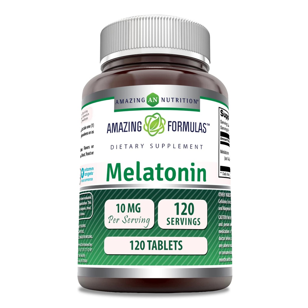 (原始内容存档于2018-09-21). Amazing Formules Melatonin 10 Mg Supplements QQ Tablets  Nonn-GMO |n-Gluten-free | |  USA  USA  USA  USA (1 Pack | 120 Counts)  USA  USA | | | | | |
