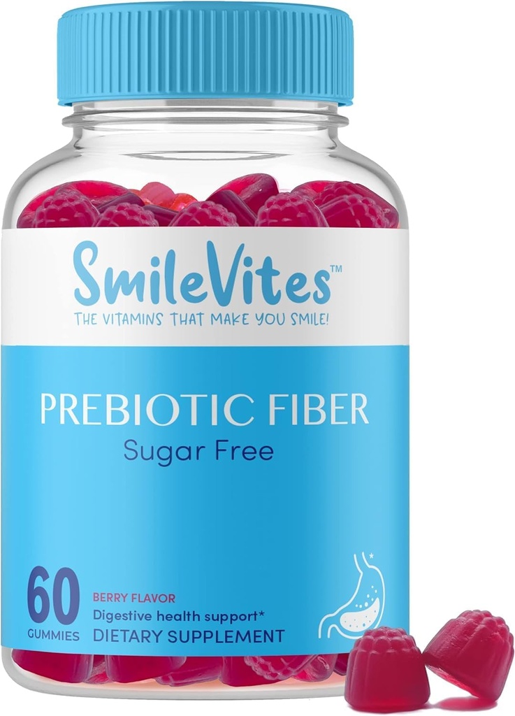 (原始内容存档于2018-09-25). Prebiotive Fiber Gummys for Digestive Health 支持Gut Bacteria & Digestive Regularity 维冈,凯托,科舍无格鲁滕,非GMO,植物基 天然贝里 Flavor 60 Counter