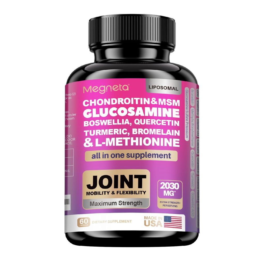 19-in-1 联合支助Capsules Glucosamine Chondroitin Turmeric Msm Boswellia - 骨、背、膝、手联合保健联合支助补编