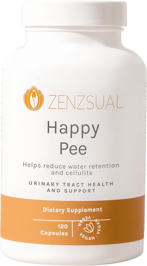 ZENZSUAL Happy Pee – 有机Cranberry和D-Mannose的尿道切片支持 - 妇女综合UTI疼痛缓解支持 - 120 Capsules