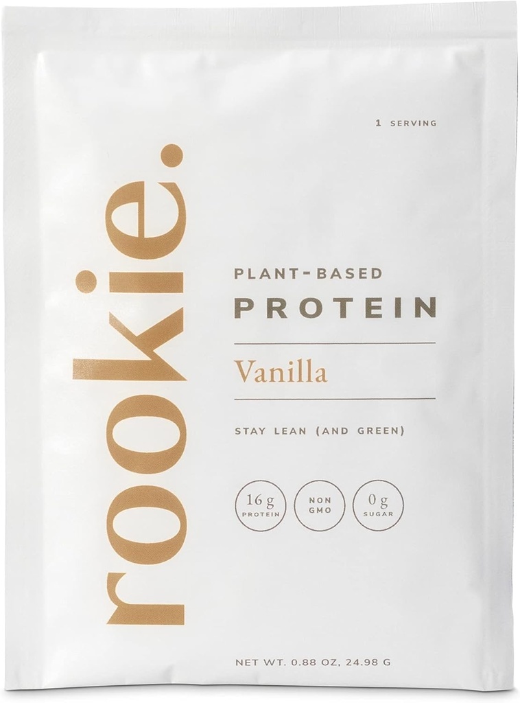 Rookie Wellness Plange Probiotic protein - 含有完全氨基酸简介的有机豆蛋白粉,Gut-Healthy Probiotics & Probiotics, & 25余种维生素和矿物(10种香草,香草)